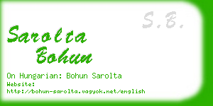 sarolta bohun business card